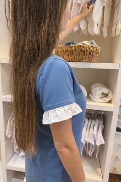 Camisón azul broderie