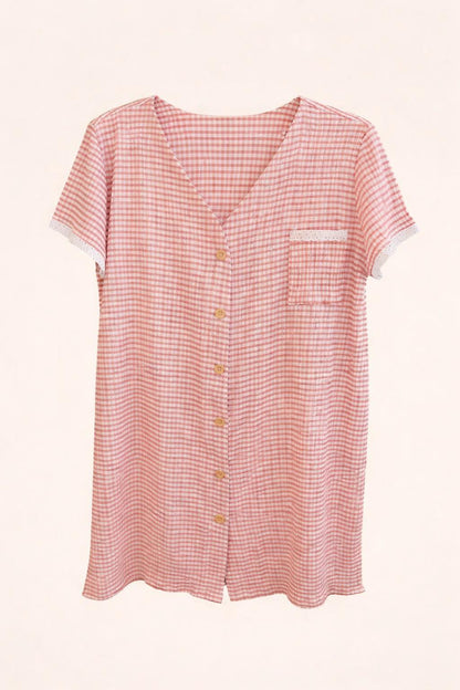Camisón cuadritos con botones