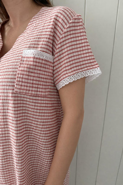 Camisón cuadritos con botones